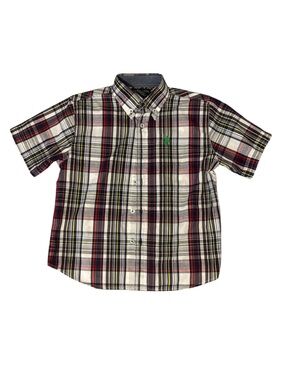 U.S. Polo Assn. Short-Sleeve Plaid Button-Down Shirt - Red, White, Black